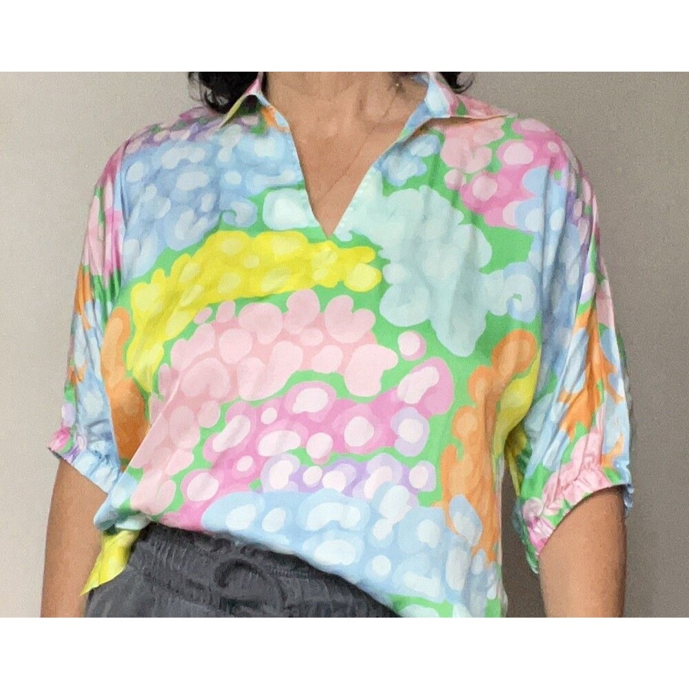 Emily McCarthy NWT Flora Cheetah Popover Blouse Top Size Small $168